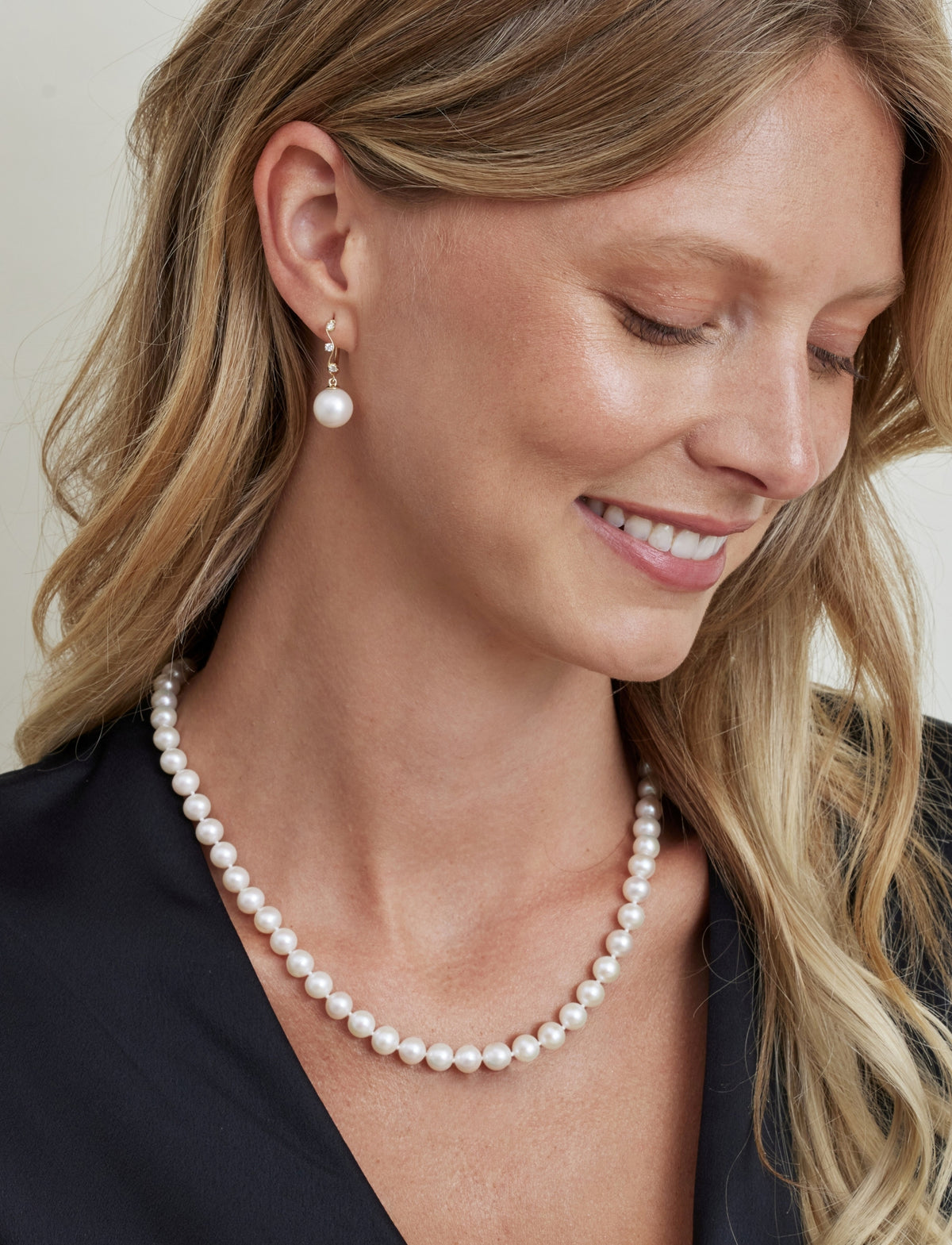 7.0-7.5mm White Freshwater Pearl Necklace - AAAA Quality