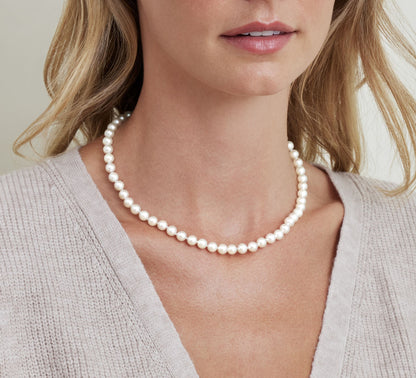 6.5-7.0mm Japanese Akoya White Pearl Necklace - AAA Quality