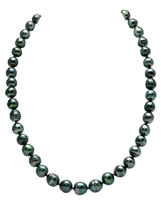 8-10mm Dark Tahitian South Sea Circle - Baroque Pearl Necklace