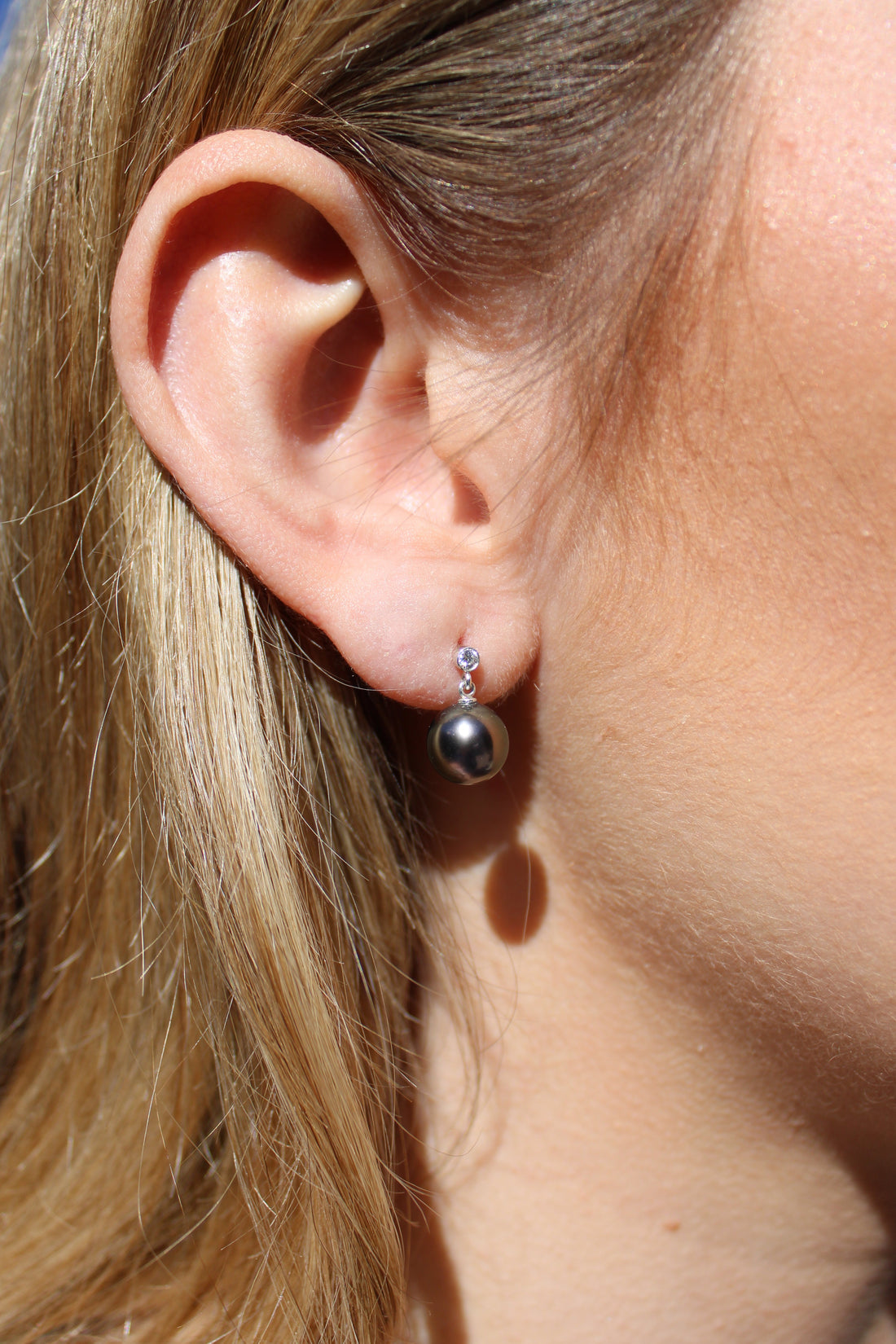 Halo Earrings on Sterling Silver with Moissanite